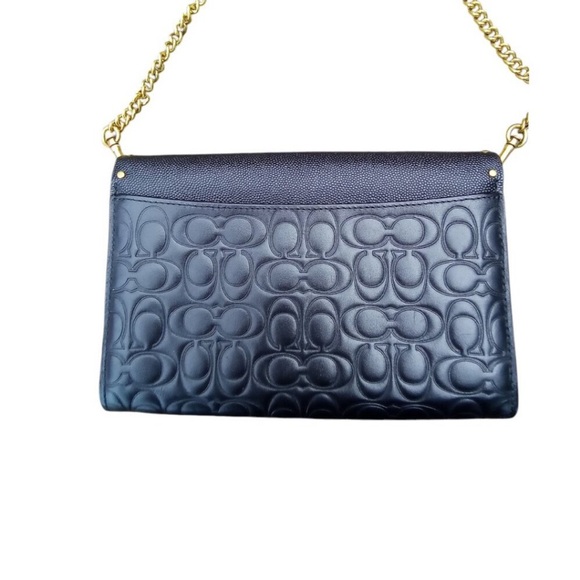 Coach BLACK Beautiful Embossed Marlow Crossbody Bag